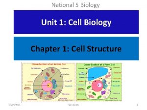 National 5 Biology Unit 1 Cell Biology Chapter