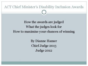 ACT Chief Ministers Disability Inclusion Awards How the