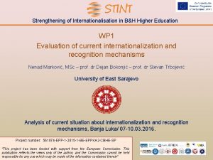 Strengthening of Internationalisation in BH Higher Education WP