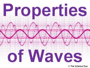 Properties of Waves The Science Duo Waves Disturbances