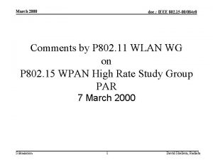 March 2000 doc IEEE 802 15 00084 r