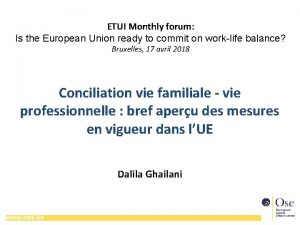 ETUI Monthly forum Is the European Union ready