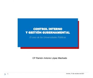 CONTROL INTERNO Y GESTIN GUBERNAMENTAL El caso de