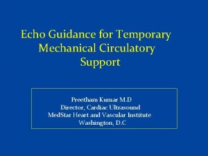Echo Guidance for Temporary Mechanical Circulatory Support Preetham