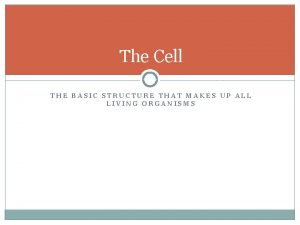 The Cell THE BASIC STRUCTURE THAT MAKES UP