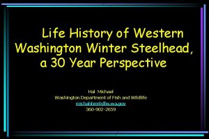 Life History of Western Washington Winter Steelhead a