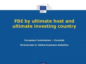 FDI by ultimate host and ultimate investing country