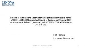 Schema di certificazione e accreditamento per la conformit