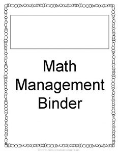Math Management Binder www thecurriculumcorner com Math Workshop