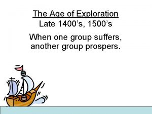 The Age of Exploration Late 1400s 1500s When