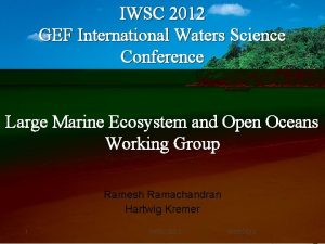 IWSC 2012 GEF International Waters Science Conference Large
