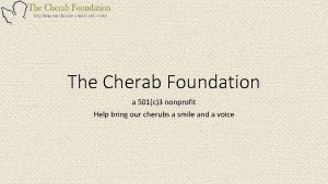 The Cherab Foundation a 501c3 nonprofit Help bring