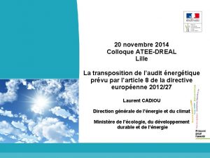 20 novembre 2014 Colloque ATEEDREAL Lille La transposition