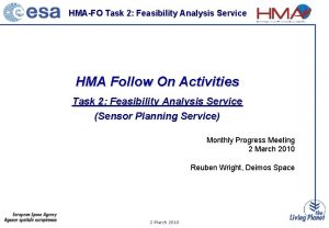 HMAFO Task 2 Feasibility Analysis Service HMA Follow