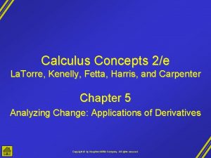 Calculus Concepts 2e La Torre Kenelly Fetta Harris