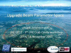 Upgrade Beam Parameter Space Frank Zimmermann LHCCC 11