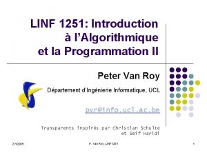 LINF 1251 Introduction lAlgorithmique et la Programmation II