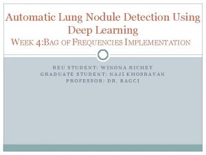 Automatic Lung Nodule Detection Using Deep Learning WEEK