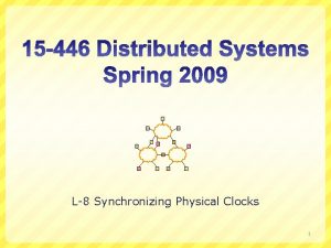 L8 Synchronizing Physical Clocks 1 Announcements Proj 1