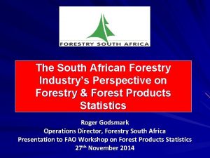 The South African Forestry Industrys Perspective on Forestry