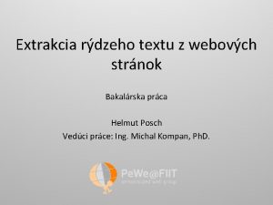 Extrakcia rdzeho textu z webovch strnok Bakalrska prca