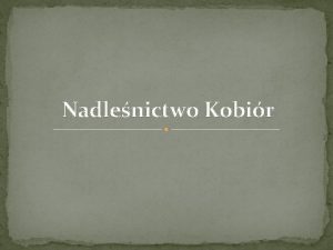 Nadlenictwo Kobir Nadlenictwo Kobir jest jednostk organizacyjn Lasw