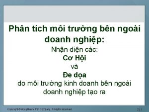 Phn tch mi trng bn ngoi doanh nghip