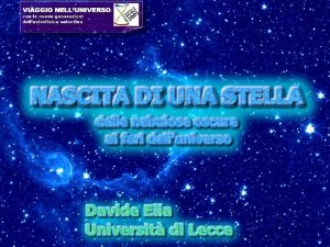 Che cosa sono le stelle Davide Elia Nascita