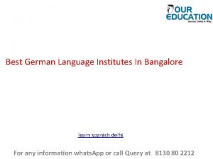 Best German Language Institutes In Bangalore learn spanish