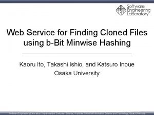 Web Service for Finding Cloned Files using bBit