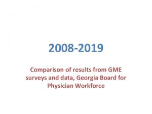 2008 2019 Comparison of results from GME surveys