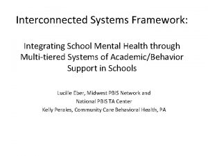 Interconnected Systems Framework Integrating School Mental Health through