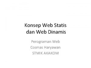 Konsep Web Statis dan Web Dinamis Perograman Web