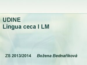 UDINE Lingua ceca I LM ZS 20132014 Boena