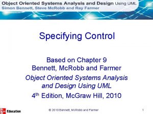 Specifying Control Based on Chapter 9 Bennett Mc