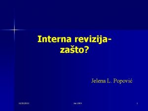 Interna revizijazato Jelena L Popovi 10152021 Jun 2009