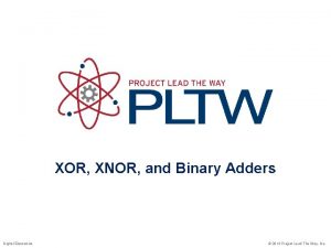 XOR XNOR and Binary Adders Digital Electronics 2014