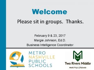 Welcome Please sit in groups Thanks February 9