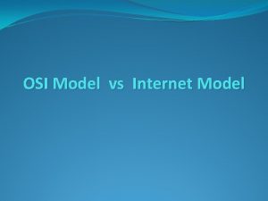 Osi model vs internet model