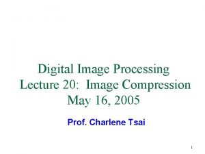 Digital Image Processing Lecture 20 Image Compression May