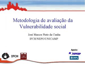 Metodologia de avaliao da Vulnerabilidade social Jos Marcos