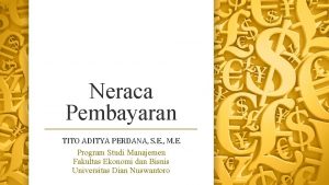 Neraca Pembayaran TITO ADITYA PERDANA S E M