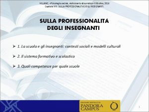 VILLANO Psicologia sociale dalla teoria alla pratica Il