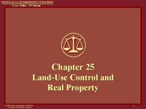 Chapter 25 LandUse Control and Real Property 2004