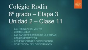 Colgio Rodin 8 grado Etapa 3 Unidad 2