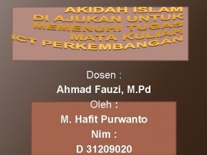 Dosen Ahmad Fauzi M Pd Oleh M Hafit