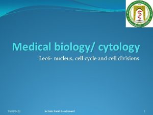 Medical biology cytology Lec 6 nucleus cell cycle
