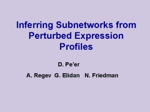 Inferring Subnetworks from Perturbed Expression Profiles D Peer