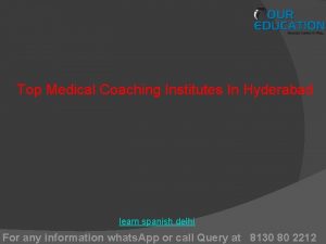 Top Medical Coaching Institutes In Hyderabad learn spanish