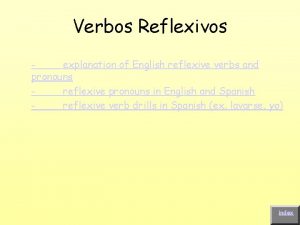 Verbos Reflexivos explanation of English reflexive verbs and